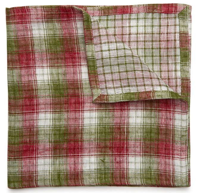 Reversible Christmas Check Napkin Set of 4