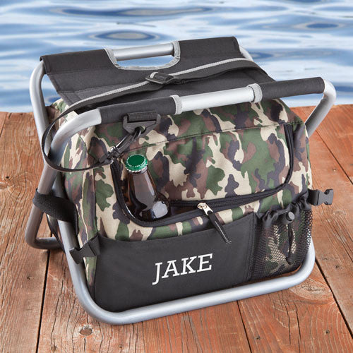 Monogrammed Deluxe Camouflage Sit and Sip Cooler