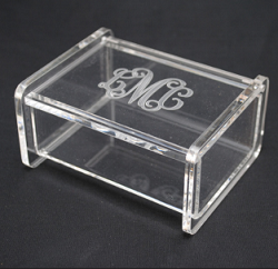 Monogrammed Acrylic Small Hinged Box