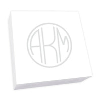 Henley Watercolor Monogram Desk Slab - White
