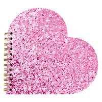 Pink Glitter Heart Shaped Notebook