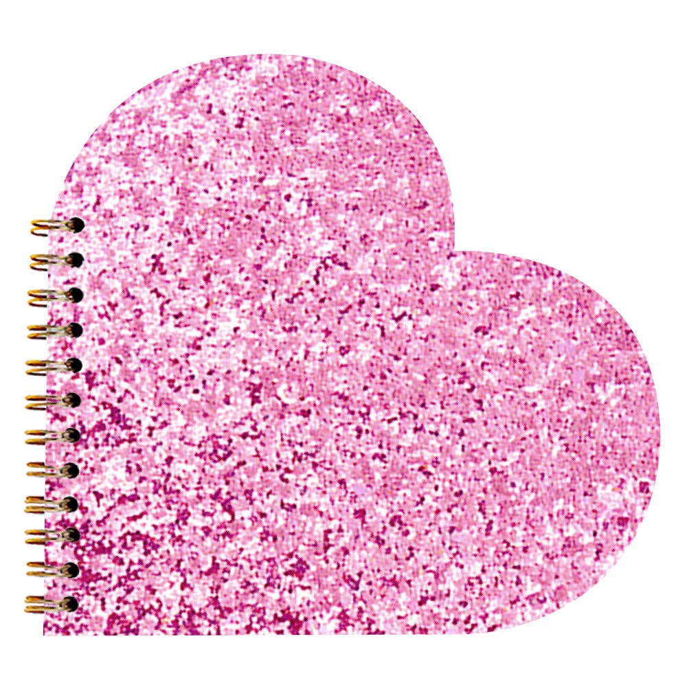 Pink Glitter Heart Shaped Notebook