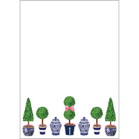 Topiary Trees with Pink Bows Notepad