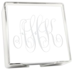 Henley Watercolor Monogram Memo Square w/Holder