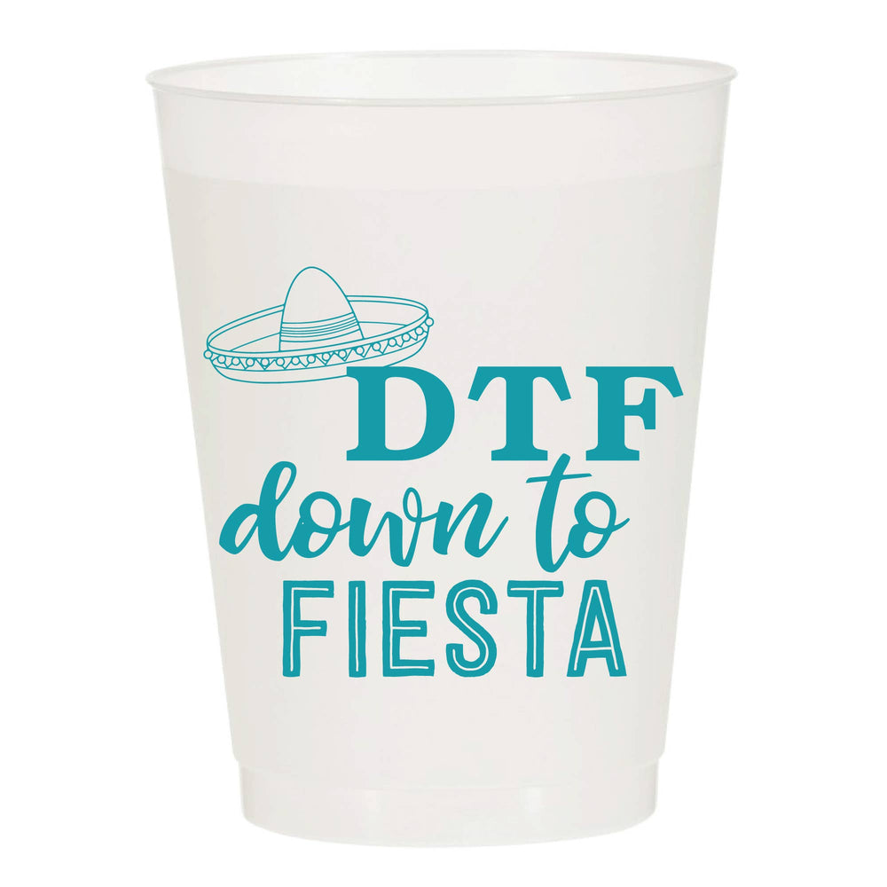 DTF Down To Fiesta Blue Frosted Cups