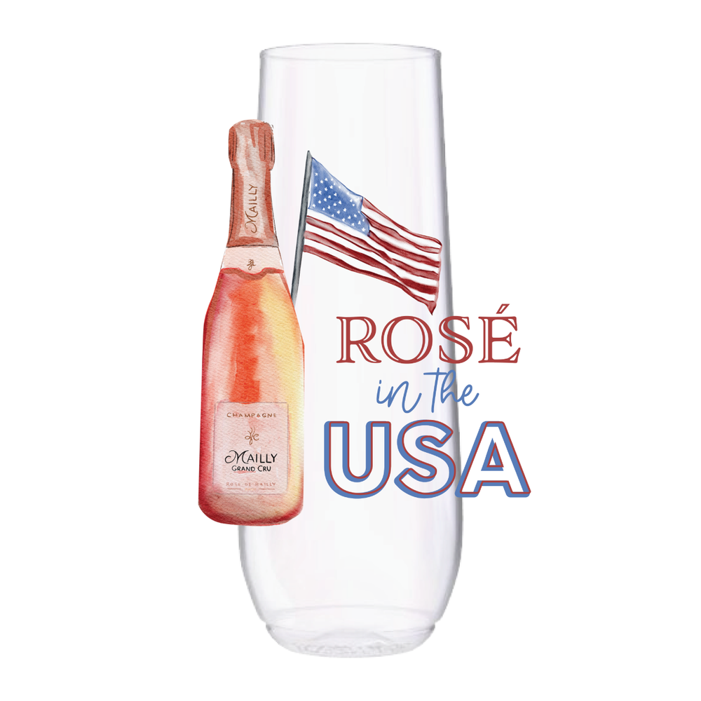 Rose In The USA July Champagne Flute Tossware