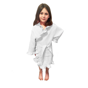 Girls Ruffle Waffle Weave Bathrobe Cover Ups