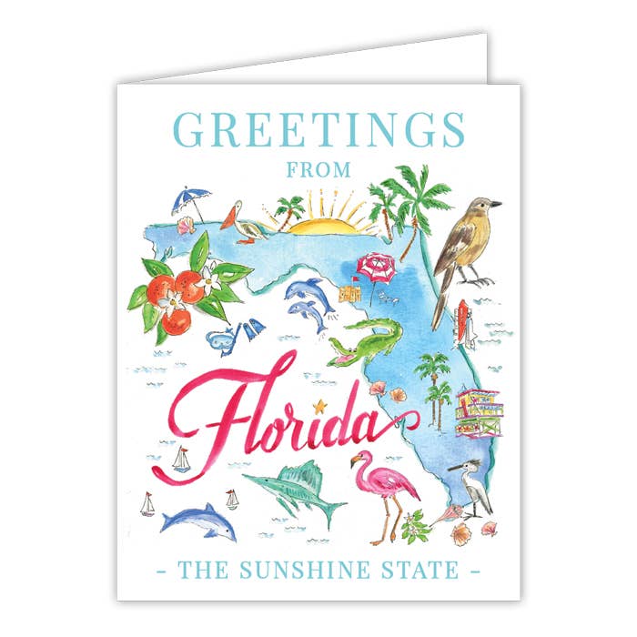 Florida Handpainted Icons Greeting Card
