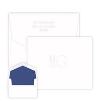 Stacked Monogram Note - Embossed
