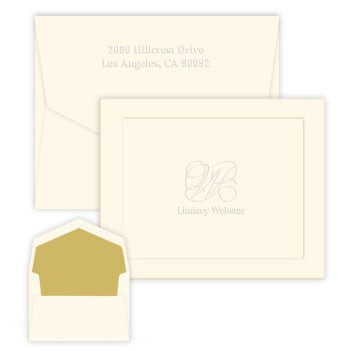 Capital Embossed Folded Notes