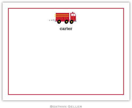 Fire Truck Flat Notecard