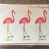 Personalized Flamingo Folded Notes