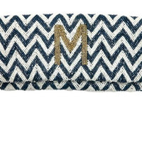 Beaded Chevron Fold Over Clutch