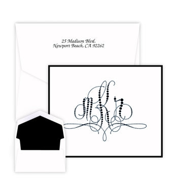 Pearls of Paris Monogram Raised Ink Folded Notes