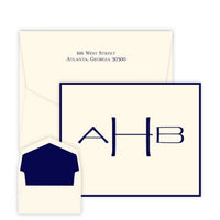 Moderno Monogram Raised Ink Folded Notes
