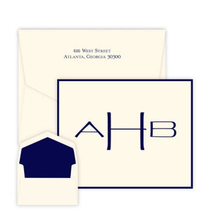 Moderno Monogram Raised Ink Folded Notes
