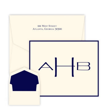 Moderno Monogram Raised Ink Folded Notes