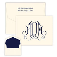 Victoria Monogram Note - Raised Ink