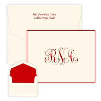 Notable Monogram Oversized  - Raised Ink Folded Notes