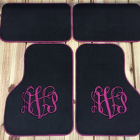 Monogrammed Car Mats - Front Wheel Drive 2 or 4 piece set