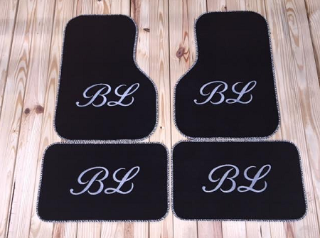 Monogrammed Car Mats - Front Wheel Drive 2 or 4 piece set