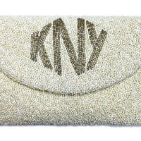 Beaded Envelope Clutch with Diamond Monogram