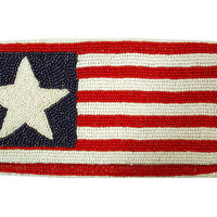 Beaded USA Flag Clutch