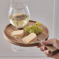 Acacia Wood Wine Glass Tray