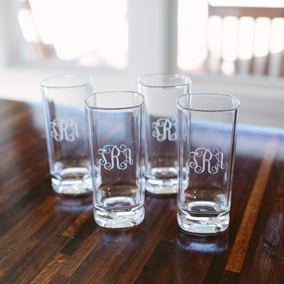Monogrammed Square Acrylic Tumblers (Set of 4)