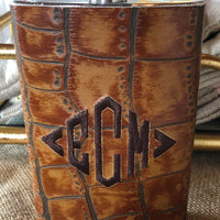 Monogrammed Gator Flask