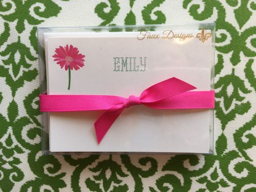 Personalized Gerber Daisy Flat Notes