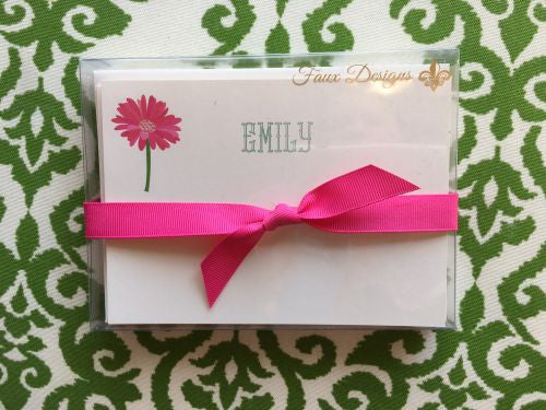 Personalized Gerber Daisy Flat Notes