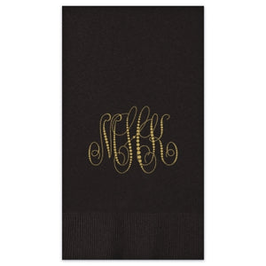 Pearl String Monogram Guest Towel - Foil-Pressed