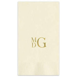 Stacked Monogram Guest Towel - Foil-Pressed