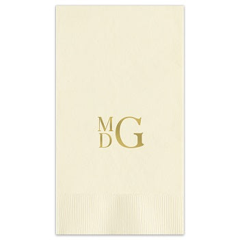 Stacked Monogram Guest Towel - Foil-Pressed