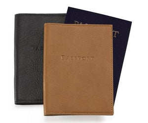 Monogrammed Traditional Leather Passport Holder