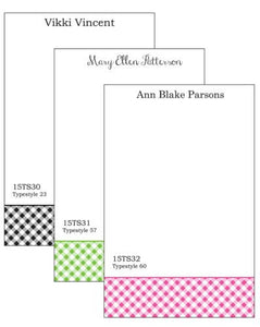 Personalized Giddy Gingham Notepad Collection