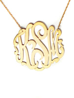 14K Gold Cheshire Handcut Monogram Necklace
