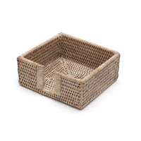 White Rattan Cocktail Napkin Holder
