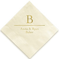 Initial and Name Napkin - Foil Pressed
