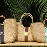 Hobe Sound Extra Large Half Moon Straw Bag