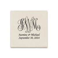 Pamplona Couples Wedding Coaster Napkin - Raised Ink
