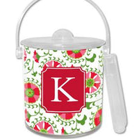 Suzani Holiday Monogrammed Lucite Ice Bucket