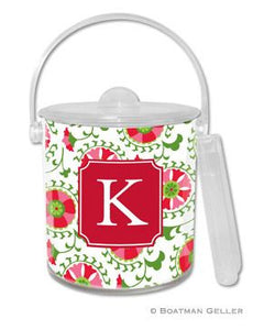 Suzani Holiday Monogrammed Lucite Ice Bucket