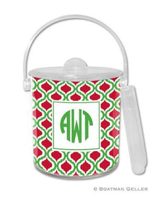 Kate Kelly & Red Monogrammed Lucite Ice Bucket