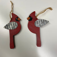 Wood & Metal Cardinal Ornament