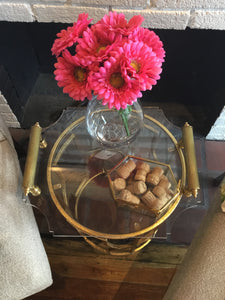Lucite & Brass Tray
