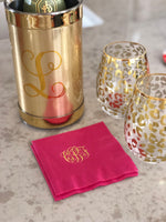 Monogrammed Brushed Metal Wine Cooler
