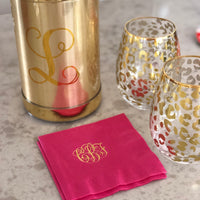 Monogrammed Brushed Metal Wine Cooler