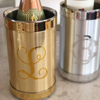 Monogrammed Brushed Metal Wine Cooler